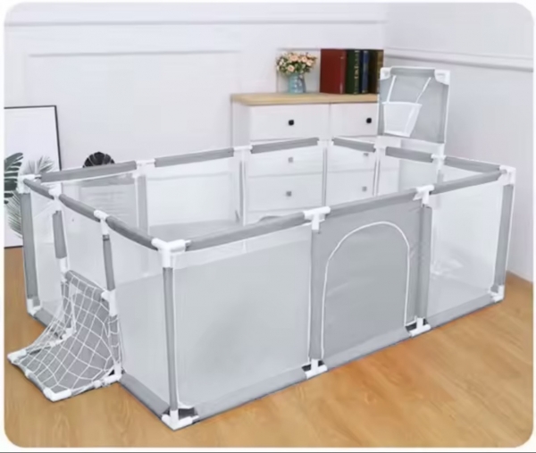 Ohrádka pro děti s brankami - šedá